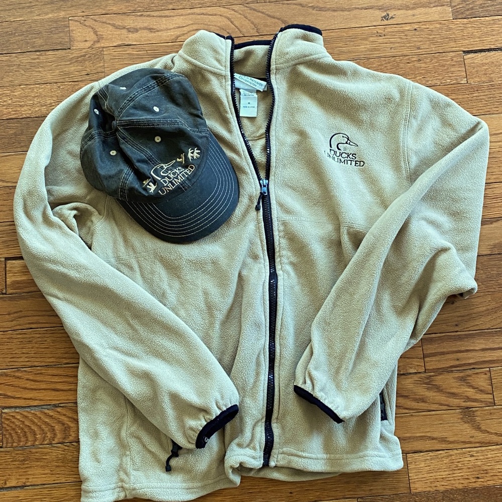 Ducks Unlimited- brown baseball hat-khaki fleece
